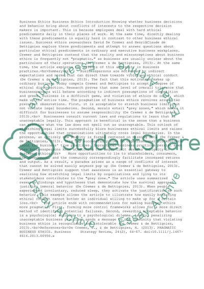 Research in Business Ethics