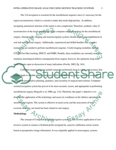 Intra Operative Image Analysis Using Motion-Tracking Systems