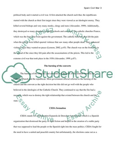 Historiographical exercise: Spain: civil war and violence, 1936-39