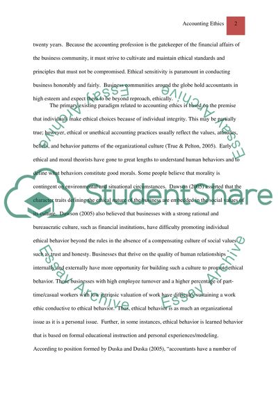 Accounting Ethics Can Make the Difference Reasons why Morals are Key Components