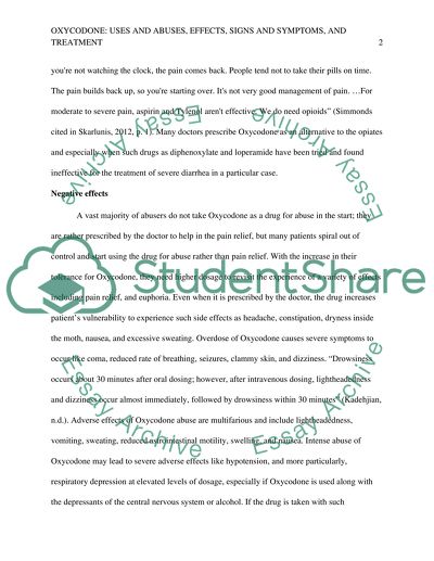 Oxycodone Use and Abuse