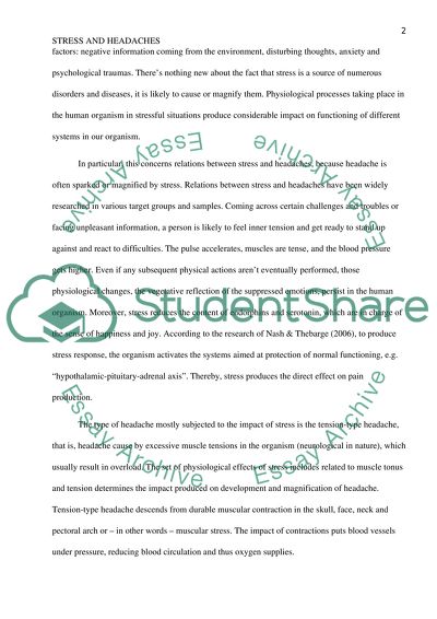 Why Stress may increase the number of headaches and/or magnify the pain