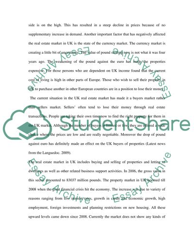 The state of the real estate market in UK (2010)