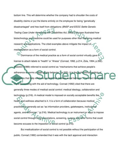 Medicalization & Social Control