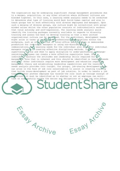 Development Methods for Analyzing and Learning Needs