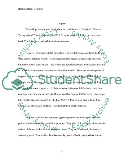 Known Information about Dolphins Research