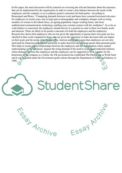 Impact of WorkLife Balance on Employee Performance