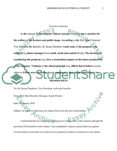 Memorandum on Ethical Concepts