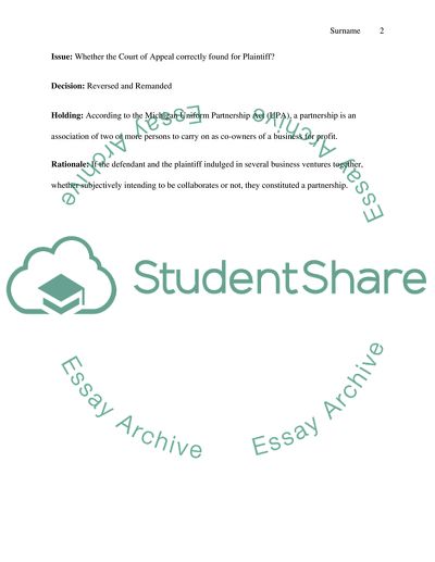 Business Law / Brief of Case 3