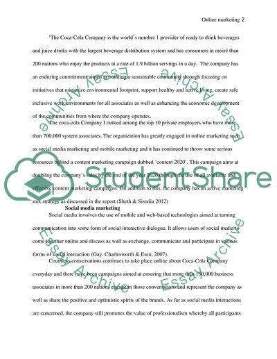 Social Media Marketing of The Coca Cola Company