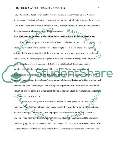 HR Performance Issues and Motivation - BUS / Organizational Behavior