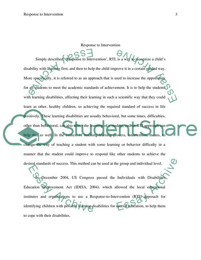 Response to Intervention - Teaching Children with Mild Disabilities