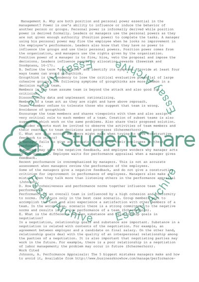 Position and Personal Power in Management