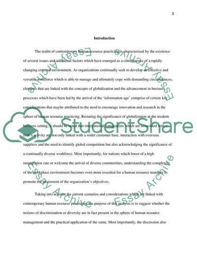 Todays Human Resource Practicing and Discrimination