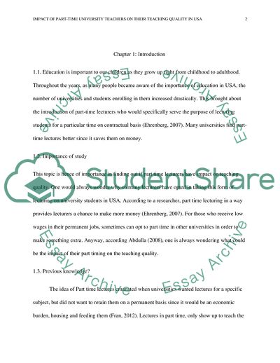 Impact of Part-Time Job of University Teachers on Their Teaching Quality