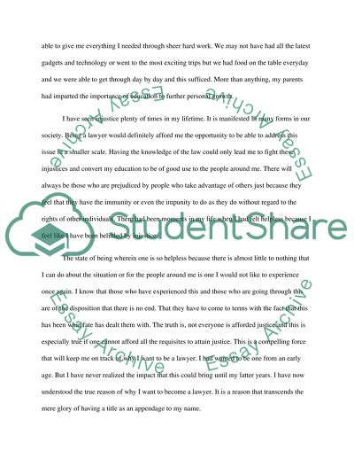 Law School Personal Statement