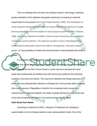 Adult social care today