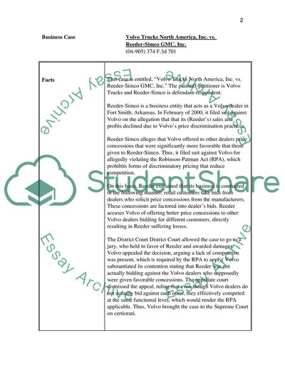 Portfolio of Seven Case Briefs on Different Business Law Topics