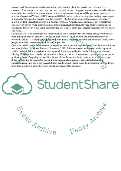 Building Customer Satisfaction, Value and Retention