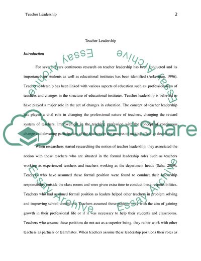 The Concept of Teacher Leadership