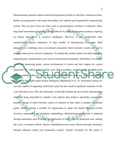 The Use of Robots in Manufacturing