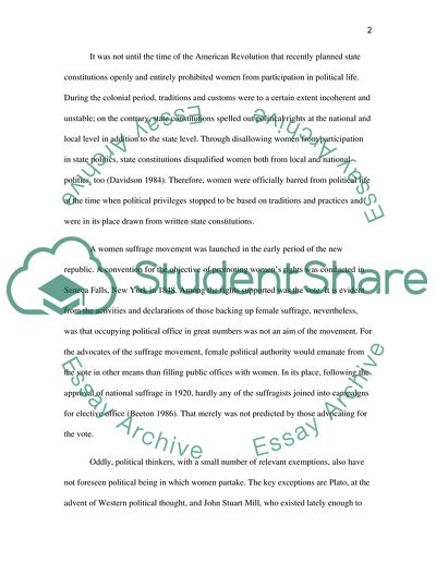 Women in American Politics: Past and Future Challenges