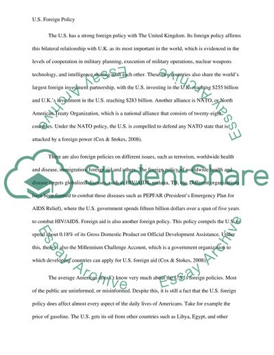 Describe the U.S. Foreign Policy and how it affects the citizens