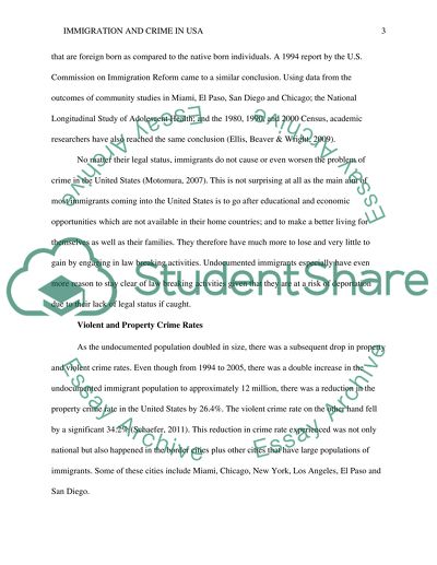 Relationship between Immigration and Crime in USA