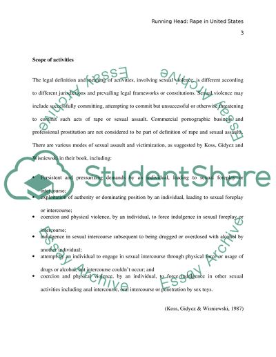 Extent and Characteristics of Rape in the US