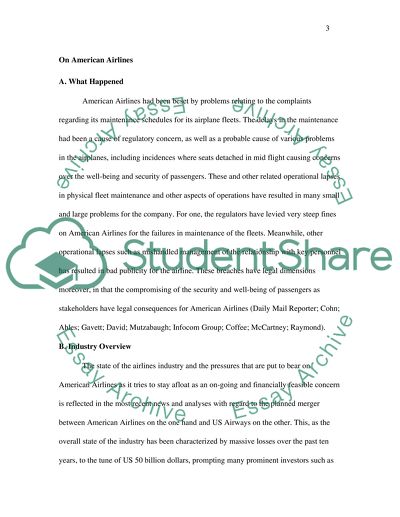 American Airlines - Pressures within the industry or the competition [Scandal]