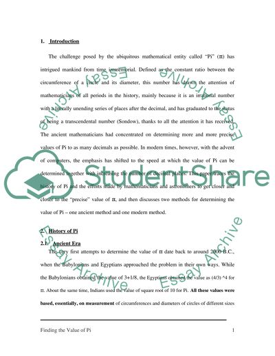 Finding the Value of Pi