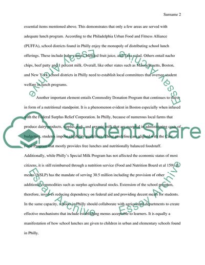 Improving School Lunches in Philadelphia Schools