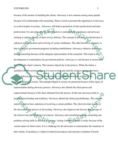 Skills of Advocacy and Consultancy