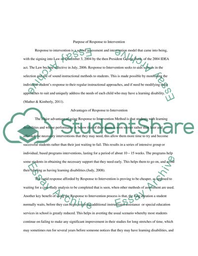 Response to Intervention