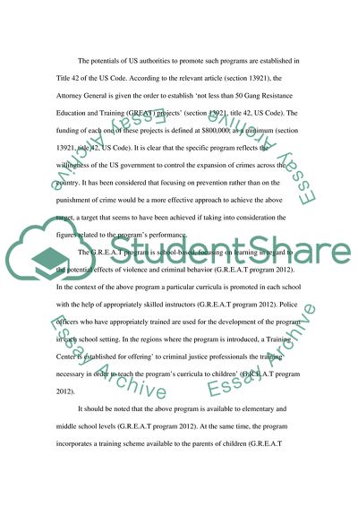 The Gang Resistance Education And Training Program