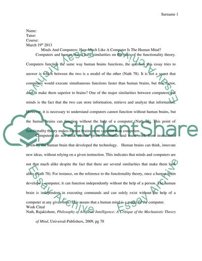 How Much Like a Computer Is the Human Mind