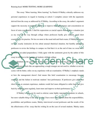 More testing, More learning