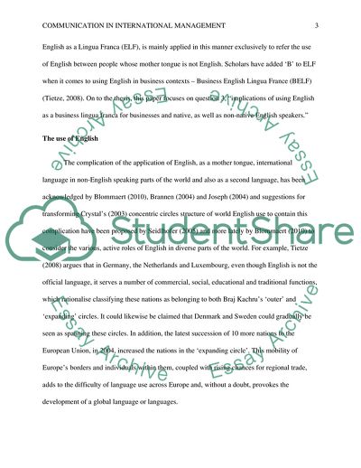 Communication in International Management