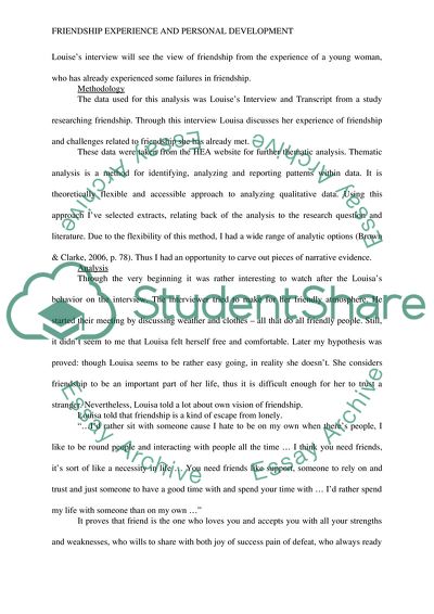 The Role of Friendship Experience in Personal Development