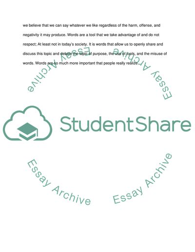 Discussing Editorial-Words Are Tools