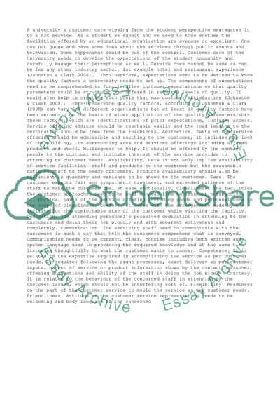 Customer Service Operations of University