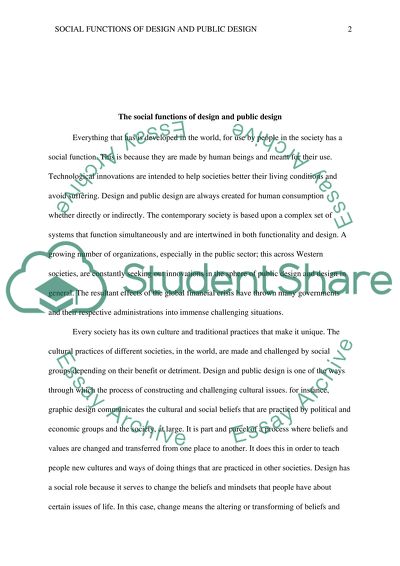 The soicial functions of design and public design