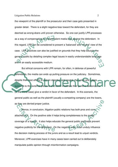 Litigation public relations