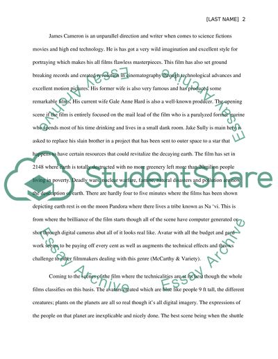 Avata,2009 ( this is Film class paper)