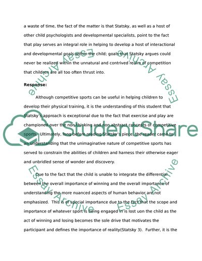 Summary and response