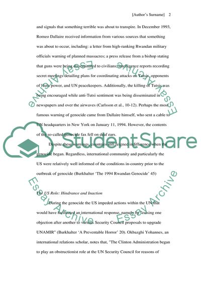 Could the US Government Have Prevented the Rwanda Genocide