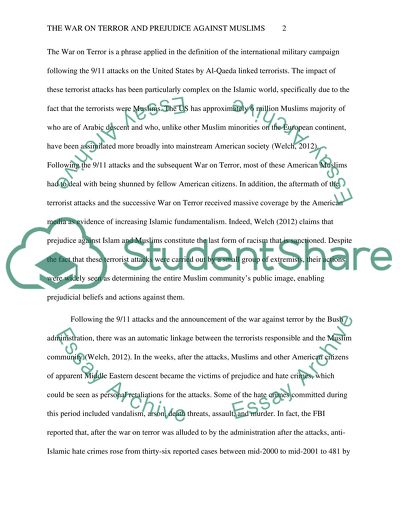 War on Terrorism and the perpetuation of prejudice beliefs and acts