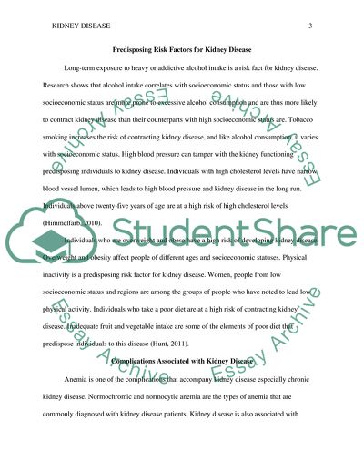 Predisposing Risk Factors for Kidney Disease