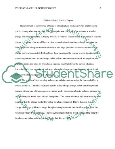 Evidence-Based Practice Project
