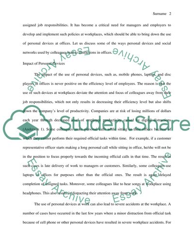 Spending Too Much Time on Personal Devices Lead to Distractions in Office